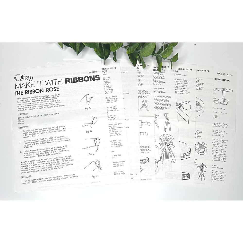 Amity Publications Offray Make It With Ribbons‎ Crafting Guide Booklets Vintage